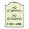 Signmission No Stopping No Standing Fire Lane Heavy-Gauge Aluminum Architectural Sign, 24" x 18", TG-1824-23575 A-DES-TG-1824-23575 - alternate 1